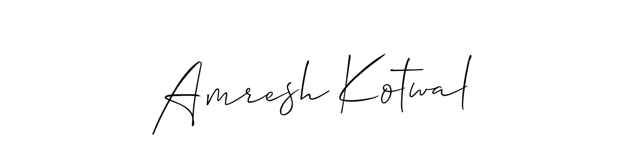 How to make Amresh Kotwal name signature. Use Allison_Script style for creating short signs online. This is the latest handwritten sign. Amresh Kotwal signature style 2 images and pictures png