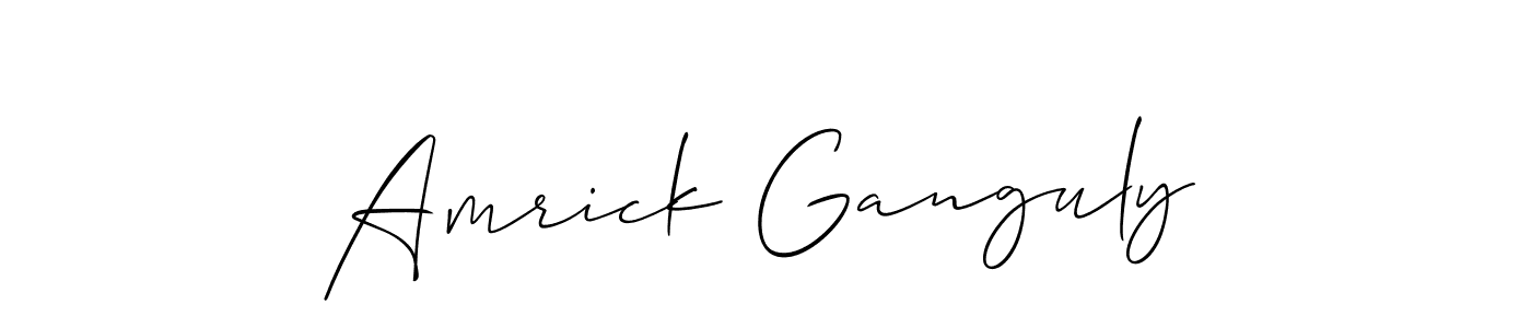 Use a signature maker to create a handwritten signature online. With this signature software, you can design (Allison_Script) your own signature for name Amrick Ganguly. Amrick Ganguly signature style 2 images and pictures png