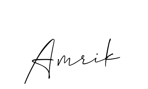 Design your own signature with our free online signature maker. With this signature software, you can create a handwritten (Allison_Script) signature for name Amrik. Amrik signature style 2 images and pictures png