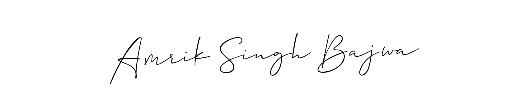 The best way (Allison_Script) to make a short signature is to pick only two or three words in your name. The name Amrik Singh Bajwa include a total of six letters. For converting this name. Amrik Singh Bajwa signature style 2 images and pictures png