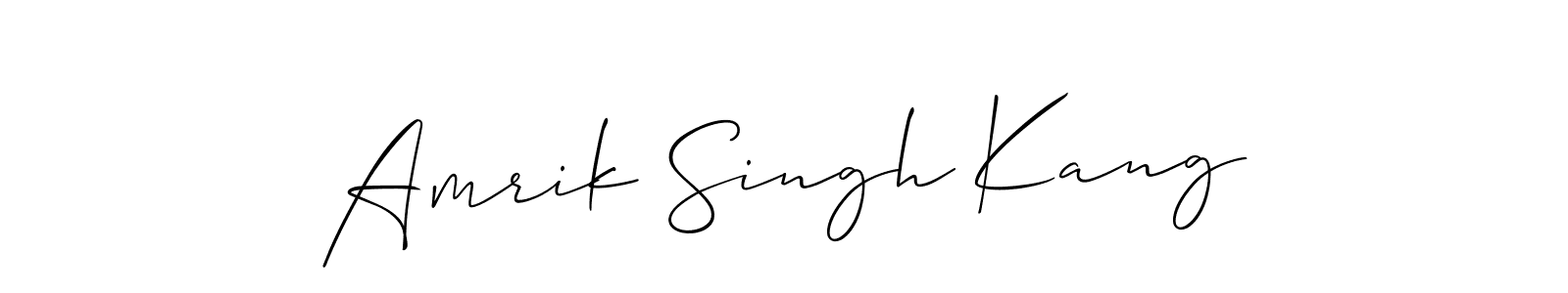 This is the best signature style for the Amrik Singh Kang name. Also you like these signature font (Allison_Script). Mix name signature. Amrik Singh Kang signature style 2 images and pictures png
