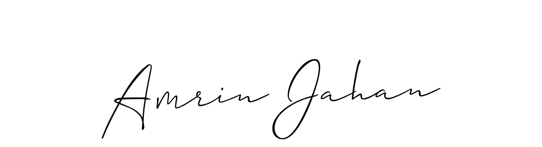 The best way (Allison_Script) to make a short signature is to pick only two or three words in your name. The name Amrin Jahan include a total of six letters. For converting this name. Amrin Jahan signature style 2 images and pictures png