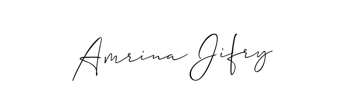 How to Draw Amrina Jifry signature style? Allison_Script is a latest design signature styles for name Amrina Jifry. Amrina Jifry signature style 2 images and pictures png
