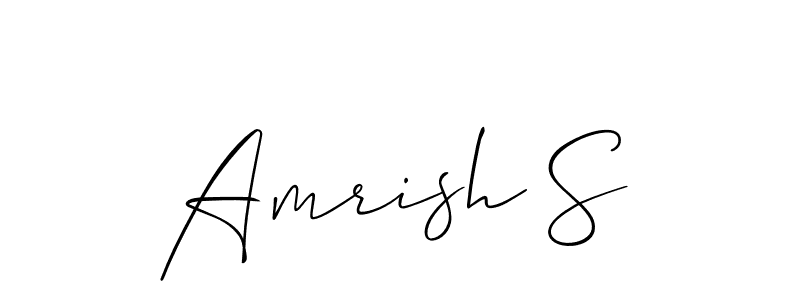 if you are searching for the best signature style for your name Amrish S. so please give up your signature search. here we have designed multiple signature styles  using Allison_Script. Amrish S signature style 2 images and pictures png