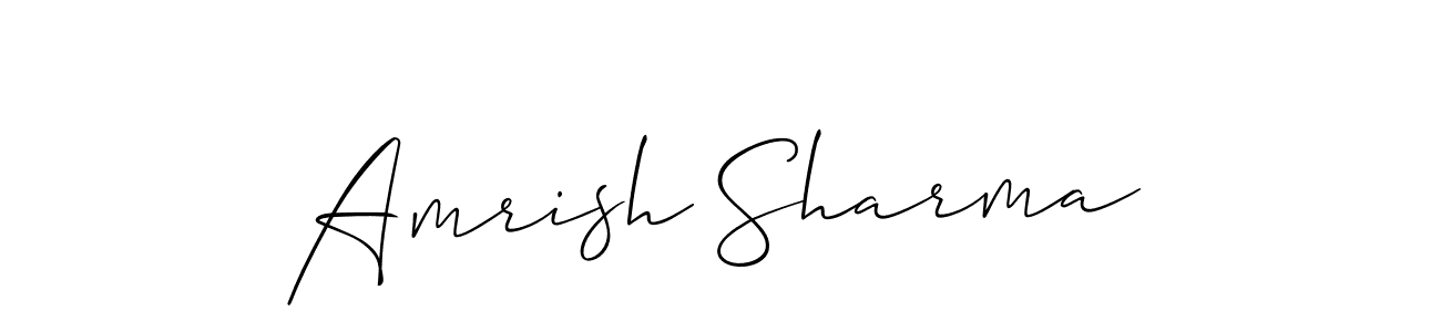 Allison_Script is a professional signature style that is perfect for those who want to add a touch of class to their signature. It is also a great choice for those who want to make their signature more unique. Get Amrish Sharma name to fancy signature for free. Amrish Sharma signature style 2 images and pictures png