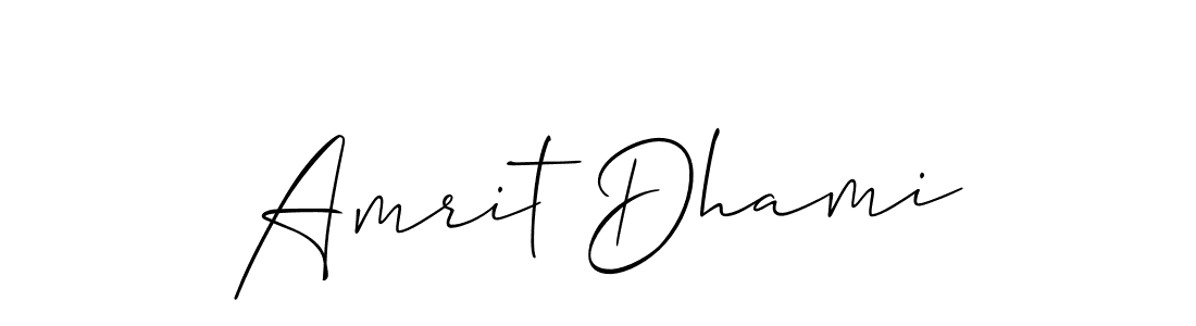 Make a beautiful signature design for name Amrit Dhami. With this signature (Allison_Script) style, you can create a handwritten signature for free. Amrit Dhami signature style 2 images and pictures png