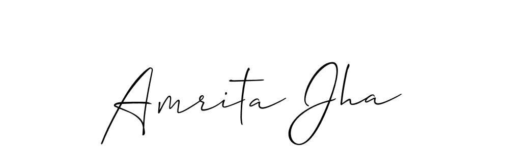 You should practise on your own different ways (Allison_Script) to write your name (Amrita Jha) in signature. don't let someone else do it for you. Amrita Jha signature style 2 images and pictures png