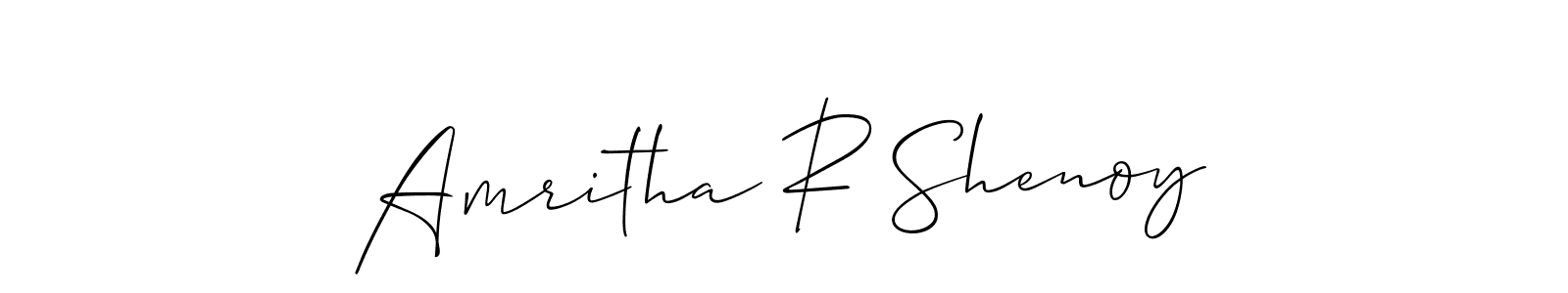 if you are searching for the best signature style for your name Amritha R Shenoy. so please give up your signature search. here we have designed multiple signature styles  using Allison_Script. Amritha R Shenoy signature style 2 images and pictures png