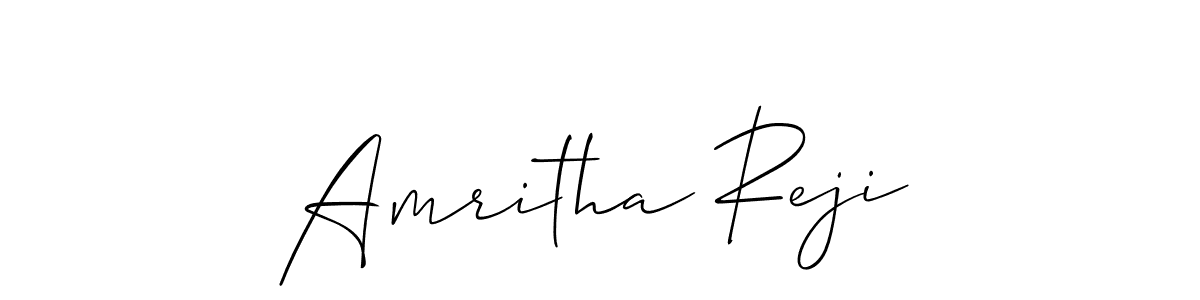 The best way (Allison_Script) to make a short signature is to pick only two or three words in your name. The name Amritha Reji include a total of six letters. For converting this name. Amritha Reji signature style 2 images and pictures png