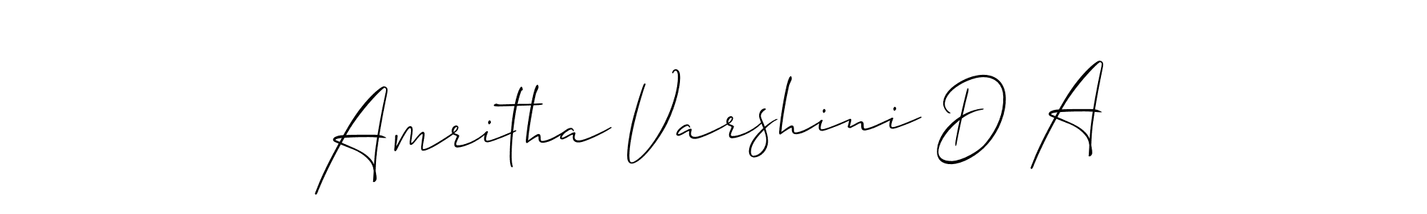 Create a beautiful signature design for name Amritha Varshini D A. With this signature (Allison_Script) fonts, you can make a handwritten signature for free. Amritha Varshini D A signature style 2 images and pictures png