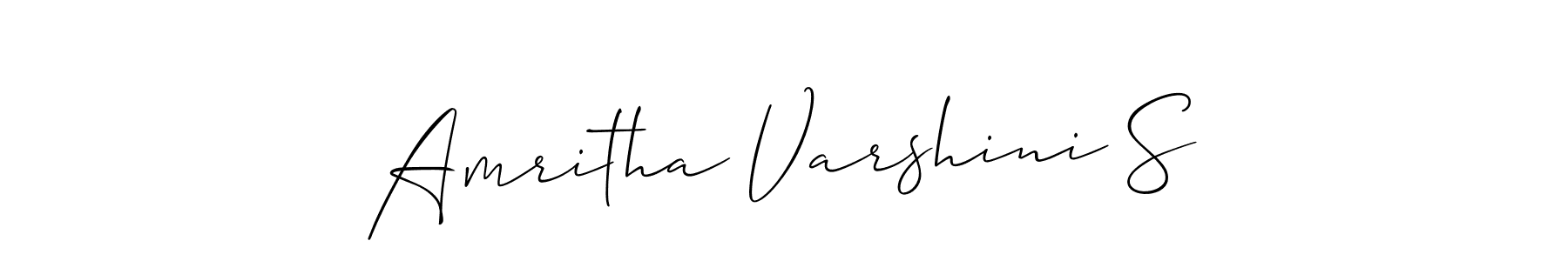 Allison_Script is a professional signature style that is perfect for those who want to add a touch of class to their signature. It is also a great choice for those who want to make their signature more unique. Get Amritha Varshini S name to fancy signature for free. Amritha Varshini S signature style 2 images and pictures png