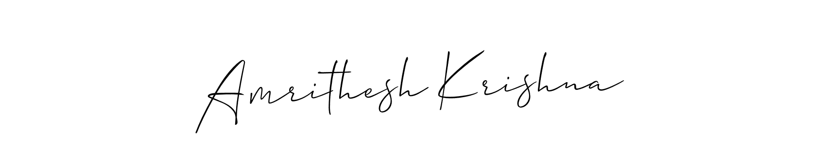 Also You can easily find your signature by using the search form. We will create Amrithesh Krishna name handwritten signature images for you free of cost using Allison_Script sign style. Amrithesh Krishna signature style 2 images and pictures png