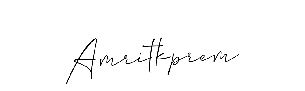 Use a signature maker to create a handwritten signature online. With this signature software, you can design (Allison_Script) your own signature for name Amritkprem. Amritkprem signature style 2 images and pictures png