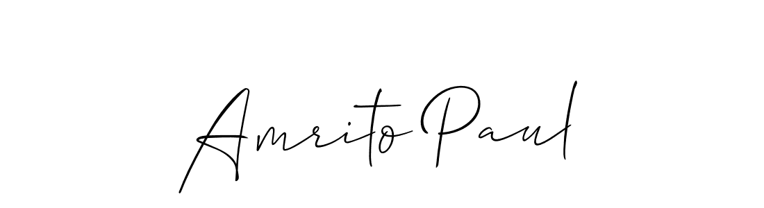 Use a signature maker to create a handwritten signature online. With this signature software, you can design (Allison_Script) your own signature for name Amrito Paul. Amrito Paul signature style 2 images and pictures png