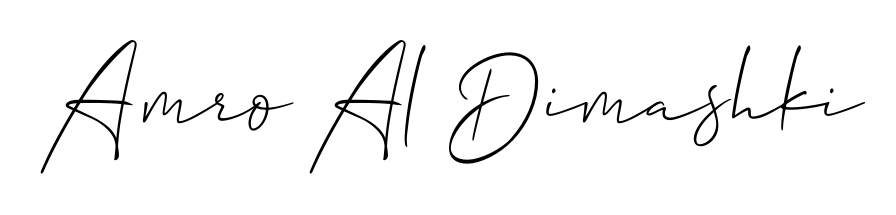 Transform the name Amro Al Dimashki into a signature masterpiece using Allison_Script font. Ideal for photographers, artists, and creators looking for watermarks. Amro Al Dimashki signature style 2 images and pictures png