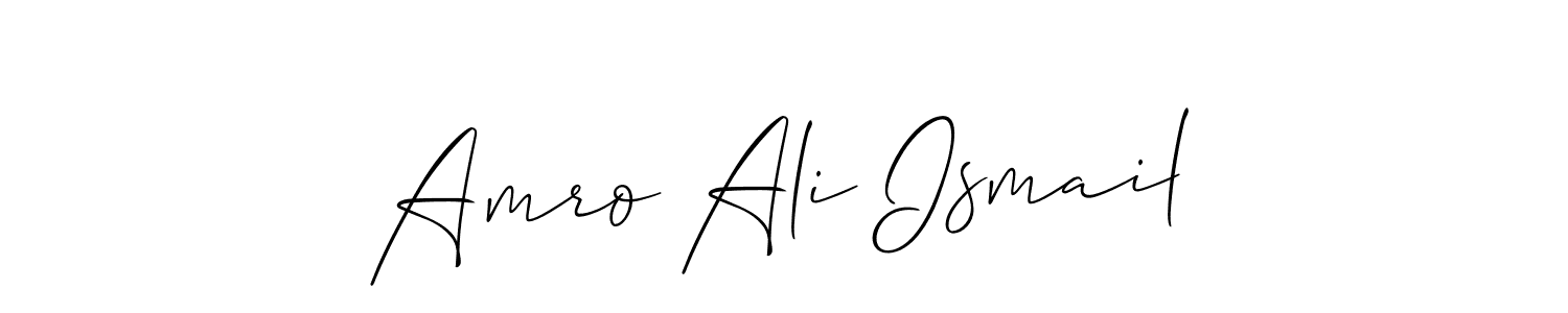 The best way (Allison_Script) to make a short signature is to pick only two or three words in your name. The name Amro Ali Ismail include a total of six letters. For converting this name. Amro Ali Ismail signature style 2 images and pictures png