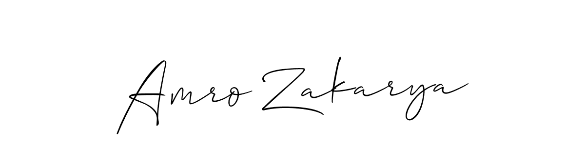 The best way (Allison_Script) to make a short signature is to pick only two or three words in your name. The name Amro Zakarya include a total of six letters. For converting this name. Amro Zakarya signature style 2 images and pictures png