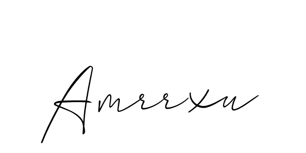 Allison_Script is a professional signature style that is perfect for those who want to add a touch of class to their signature. It is also a great choice for those who want to make their signature more unique. Get Amrrxu name to fancy signature for free. Amrrxu signature style 2 images and pictures png