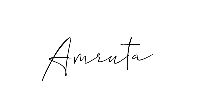 Also You can easily find your signature by using the search form. We will create Amruta  name handwritten signature images for you free of cost using Allison_Script sign style. Amruta  signature style 2 images and pictures png
