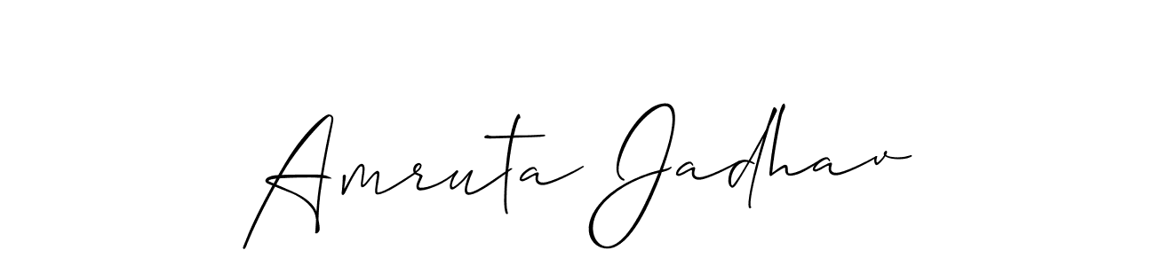 Also we have Amruta Jadhav name is the best signature style. Create professional handwritten signature collection using Allison_Script autograph style. Amruta Jadhav signature style 2 images and pictures png