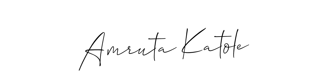 Allison_Script is a professional signature style that is perfect for those who want to add a touch of class to their signature. It is also a great choice for those who want to make their signature more unique. Get Amruta Katole name to fancy signature for free. Amruta Katole signature style 2 images and pictures png