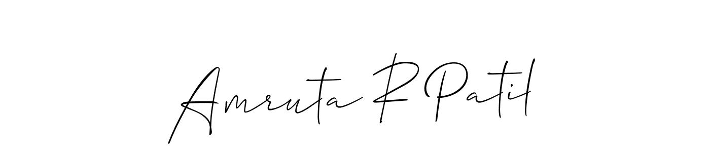 The best way (Allison_Script) to make a short signature is to pick only two or three words in your name. The name Amruta R Patil include a total of six letters. For converting this name. Amruta R Patil signature style 2 images and pictures png