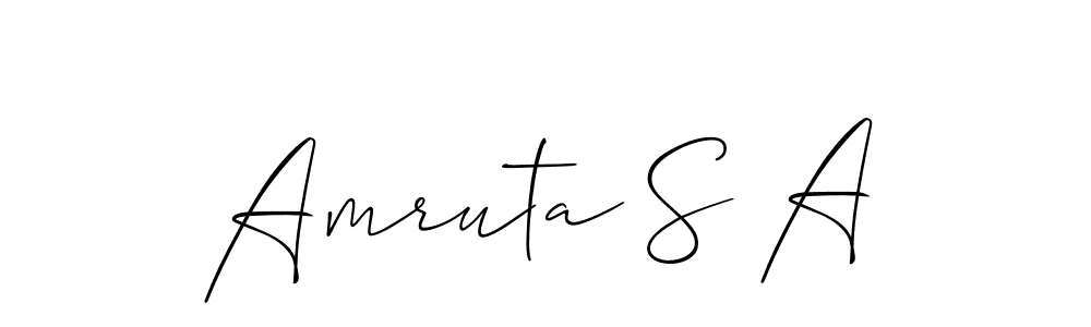 Design your own signature with our free online signature maker. With this signature software, you can create a handwritten (Allison_Script) signature for name Amruta S A. Amruta S A signature style 2 images and pictures png