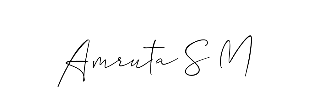 Make a beautiful signature design for name Amruta S M. With this signature (Allison_Script) style, you can create a handwritten signature for free. Amruta S M signature style 2 images and pictures png
