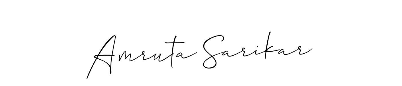 Similarly Allison_Script is the best handwritten signature design. Signature creator online .You can use it as an online autograph creator for name Amruta Sarikar. Amruta Sarikar signature style 2 images and pictures png