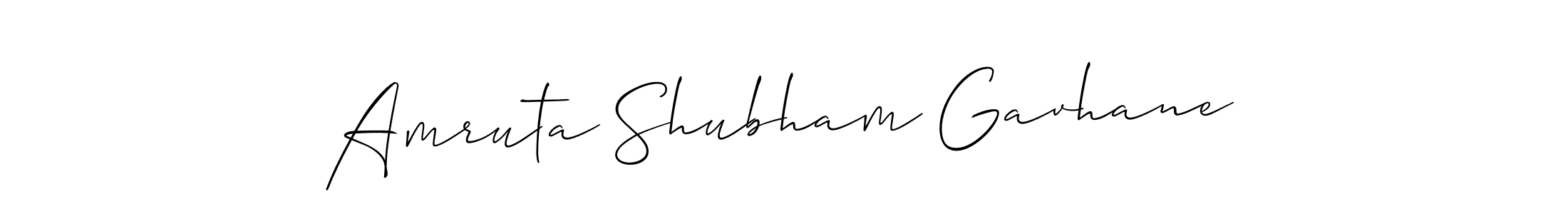 You should practise on your own different ways (Allison_Script) to write your name (Amruta Shubham Gavhane) in signature. don't let someone else do it for you. Amruta Shubham Gavhane signature style 2 images and pictures png