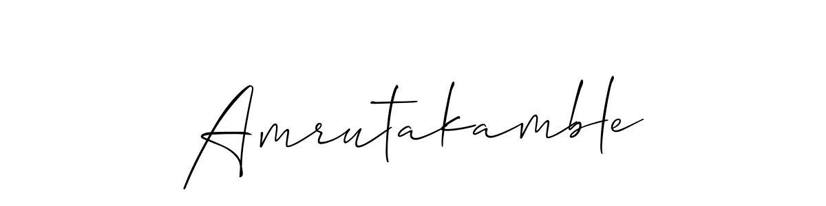 Create a beautiful signature design for name Amrutakamble. With this signature (Allison_Script) fonts, you can make a handwritten signature for free. Amrutakamble signature style 2 images and pictures png