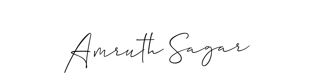 Create a beautiful signature design for name Amruth Sagar. With this signature (Allison_Script) fonts, you can make a handwritten signature for free. Amruth Sagar signature style 2 images and pictures png