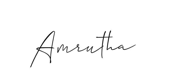 Use a signature maker to create a handwritten signature online. With this signature software, you can design (Allison_Script) your own signature for name Amrutha. Amrutha signature style 2 images and pictures png