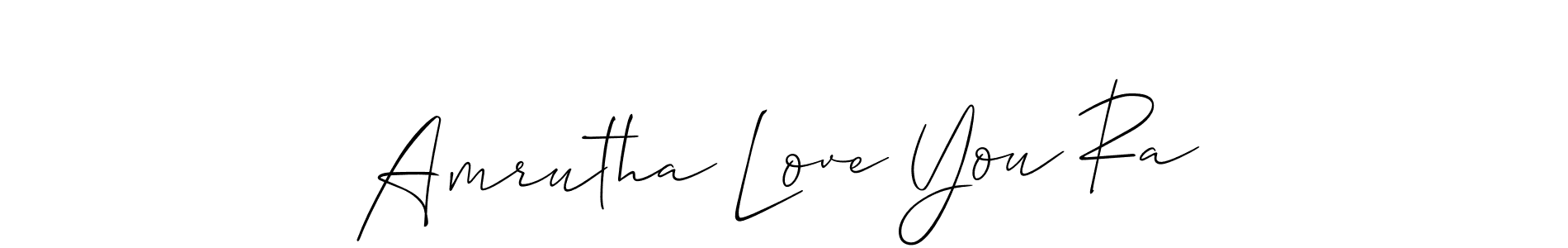 Use a signature maker to create a handwritten signature online. With this signature software, you can design (Allison_Script) your own signature for name Amrutha Love You Ra. Amrutha Love You Ra signature style 2 images and pictures png