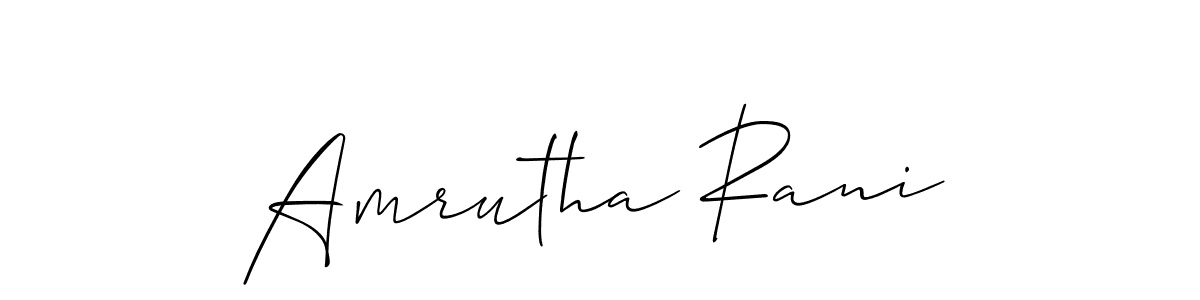 Make a beautiful signature design for name Amrutha Rani. With this signature (Allison_Script) style, you can create a handwritten signature for free. Amrutha Rani signature style 2 images and pictures png