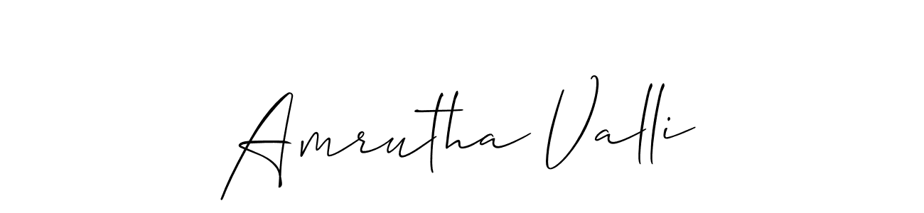 Create a beautiful signature design for name Amrutha Valli. With this signature (Allison_Script) fonts, you can make a handwritten signature for free. Amrutha Valli signature style 2 images and pictures png