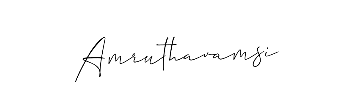 How to make Amruthavamsi signature? Allison_Script is a professional autograph style. Create handwritten signature for Amruthavamsi name. Amruthavamsi signature style 2 images and pictures png