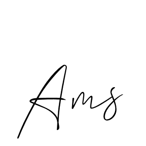 Create a beautiful signature design for name Ams. With this signature (Allison_Script) fonts, you can make a handwritten signature for free. Ams signature style 2 images and pictures png