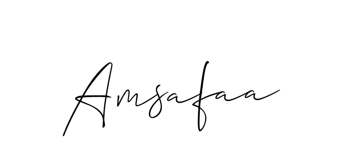Use a signature maker to create a handwritten signature online. With this signature software, you can design (Allison_Script) your own signature for name Amsafaa. Amsafaa signature style 2 images and pictures png