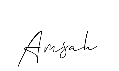 if you are searching for the best signature style for your name Amsah. so please give up your signature search. here we have designed multiple signature styles  using Allison_Script. Amsah signature style 2 images and pictures png