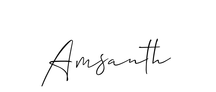Make a short Amsanth signature style. Manage your documents anywhere anytime using Allison_Script. Create and add eSignatures, submit forms, share and send files easily. Amsanth signature style 2 images and pictures png