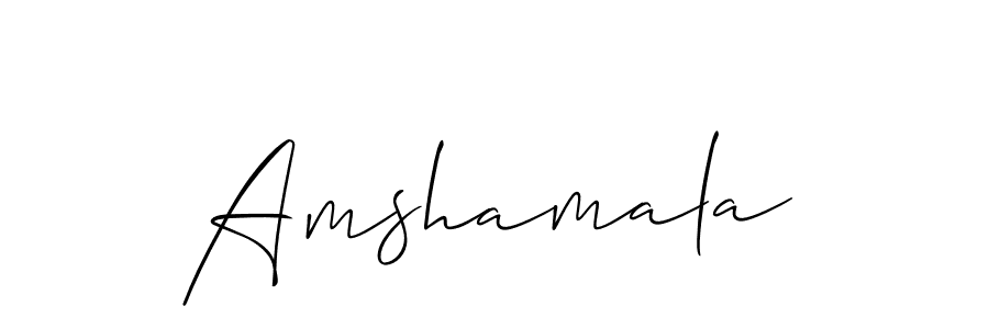 How to make Amshamala name signature. Use Allison_Script style for creating short signs online. This is the latest handwritten sign. Amshamala signature style 2 images and pictures png