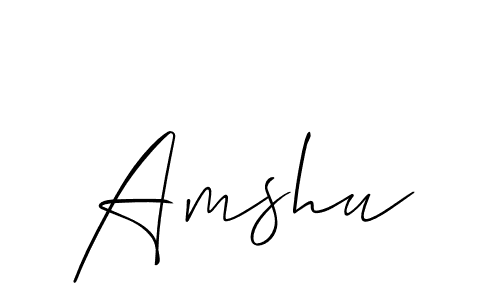 Design your own signature with our free online signature maker. With this signature software, you can create a handwritten (Allison_Script) signature for name Amshu. Amshu signature style 2 images and pictures png