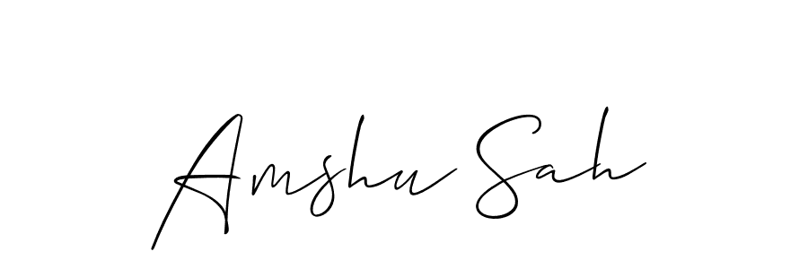 Also You can easily find your signature by using the search form. We will create Amshu Sah name handwritten signature images for you free of cost using Allison_Script sign style. Amshu Sah signature style 2 images and pictures png