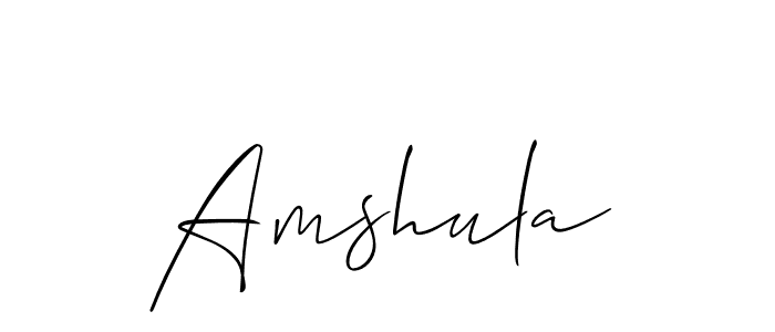 You should practise on your own different ways (Allison_Script) to write your name (Amshula) in signature. don't let someone else do it for you. Amshula signature style 2 images and pictures png