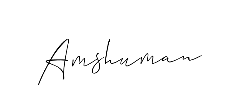 Make a beautiful signature design for name Amshuman. With this signature (Allison_Script) style, you can create a handwritten signature for free. Amshuman signature style 2 images and pictures png