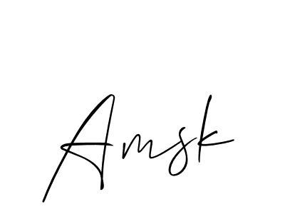 How to make Amsk signature? Allison_Script is a professional autograph style. Create handwritten signature for Amsk name. Amsk signature style 2 images and pictures png