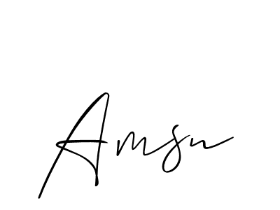 Design your own signature with our free online signature maker. With this signature software, you can create a handwritten (Allison_Script) signature for name Amsn. Amsn signature style 2 images and pictures png