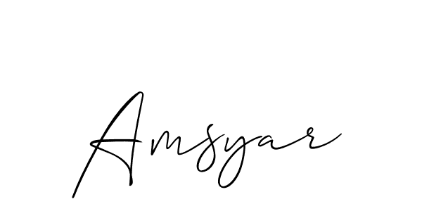 Allison_Script is a professional signature style that is perfect for those who want to add a touch of class to their signature. It is also a great choice for those who want to make their signature more unique. Get Amsyar name to fancy signature for free. Amsyar signature style 2 images and pictures png