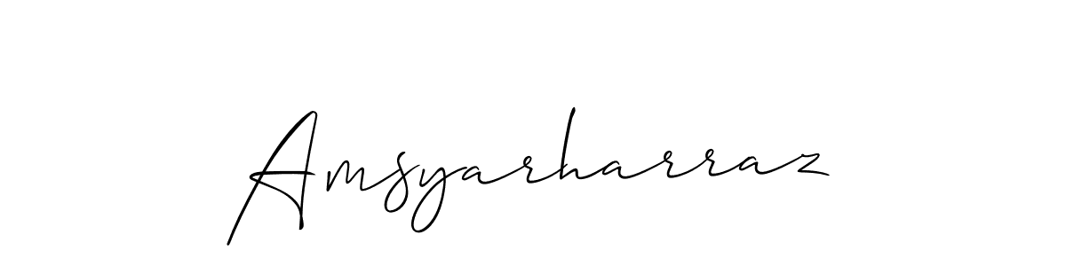 You should practise on your own different ways (Allison_Script) to write your name (Amsyarharraz) in signature. don't let someone else do it for you. Amsyarharraz signature style 2 images and pictures png